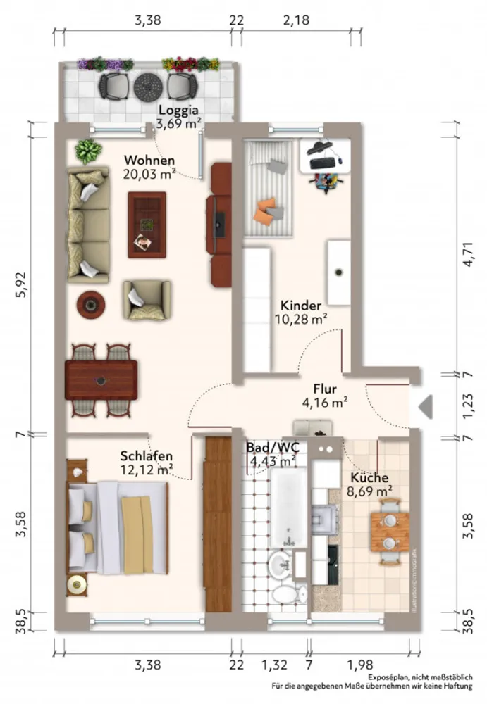3 Zimmer Wohnung mit 59 m² in Bautzen – Bild 3