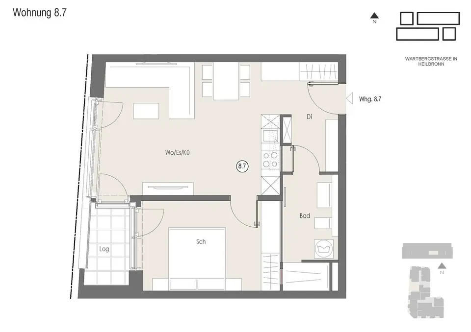 2 Zimmer Wohnung mit 50 m² in Heilbronn – Bild 9