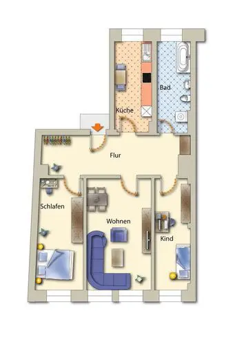 3 Zimmer Wohnung mit 91 m² in Freiberg – Bild 4