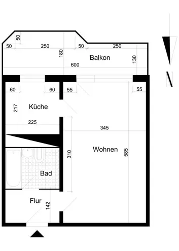 1 Zimmer Wohnung mit 37 m² in Magdeburg – Bild 2