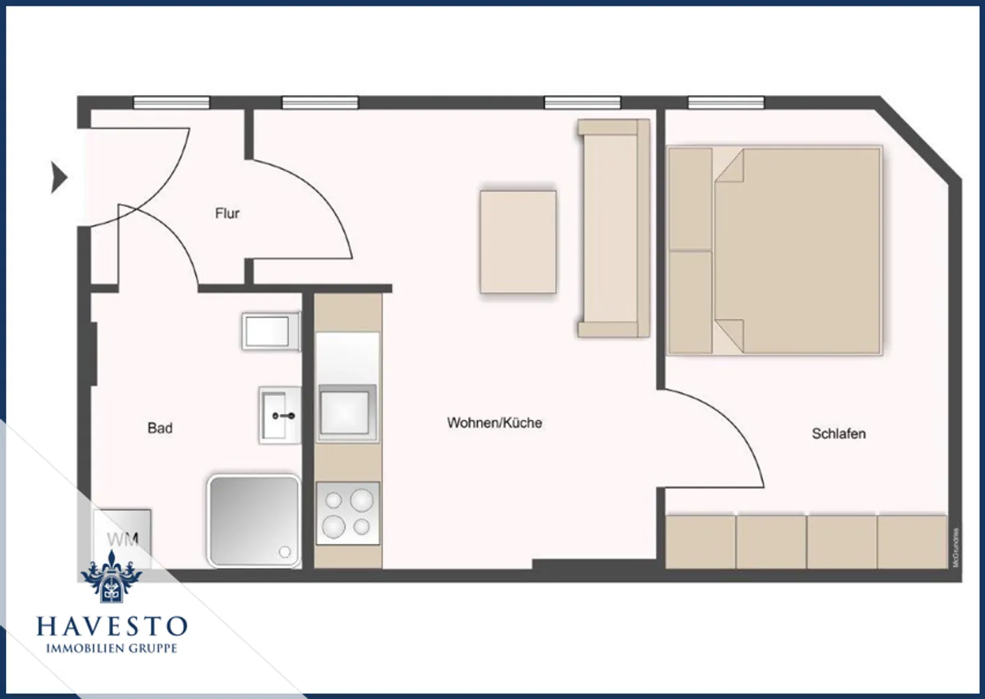 2 Zimmer Wohnung mit 29 m² in Magdeburg – Bild 5
