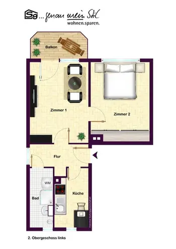 2 Zimmer Wohnung mit 49 m² in Chemnitz – Bild 2
