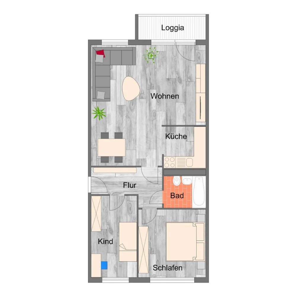 3 Zimmer Wohnung mit 70 m² in Zwickau – Bild 1