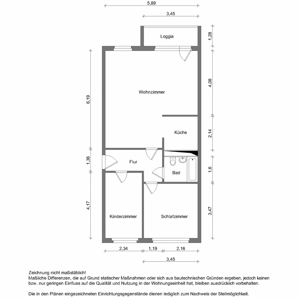 3 Zimmer Wohnung mit 70 m² in Zwickau – Bild 2