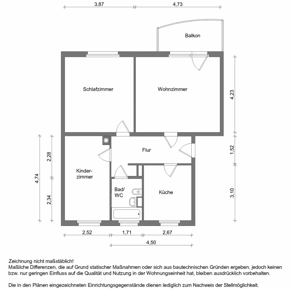 3 Zimmer Wohnung mit 67 m² in Zwickau – Bild 2