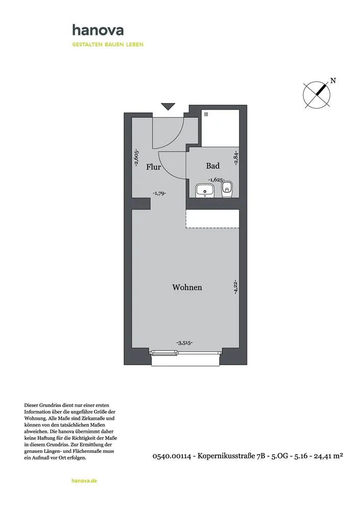 1 Zimmer Wohnung mit 24 m² in Hannover – Bild 2