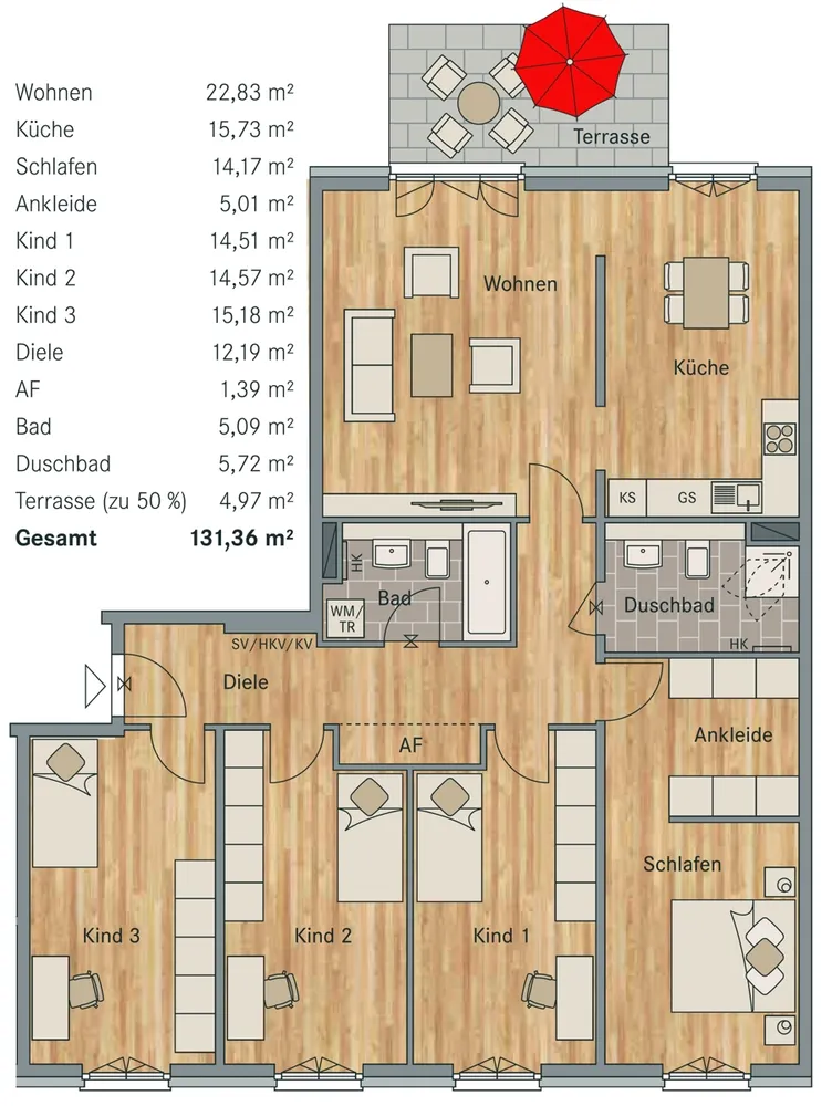 5 Zimmer Wohnung mit 131 m² in Leipzig – Bild 2