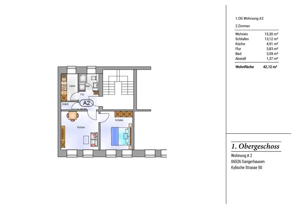2 Zimmer Wohnung mit 42 m² in Sangerhausen – Bild 5