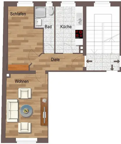 2 Zimmer Wohnung mit 44 m² in Leipzig – Bild 1
