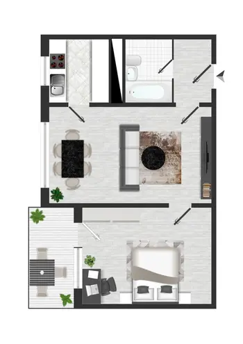 2 Zimmer Wohnung mit 49 m² in Magdeburg – Bild 2