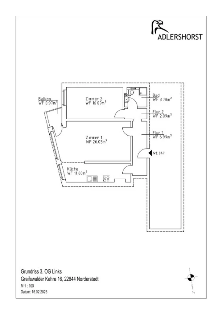 2 Zimmer Wohnung mit 66 m² in Norderstedt – Bild 4