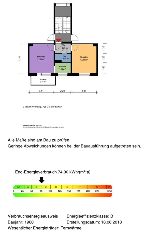 2 Zimmer Wohnung mit 37 m² in Neubrandenburg – Bild 5