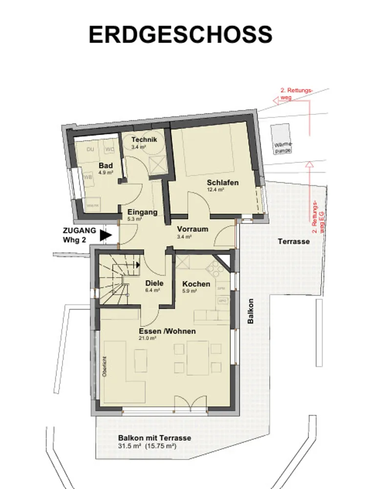 3 Zimmer Wohnung mit 93 m² in Tübingen – Bild 4