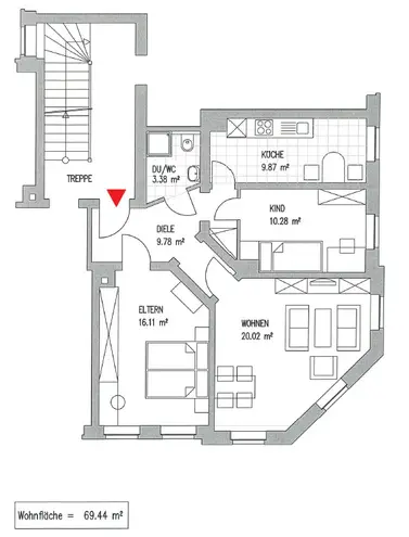 3 Zimmer Wohnung mit 69 m² in Leipzig – Bild 2