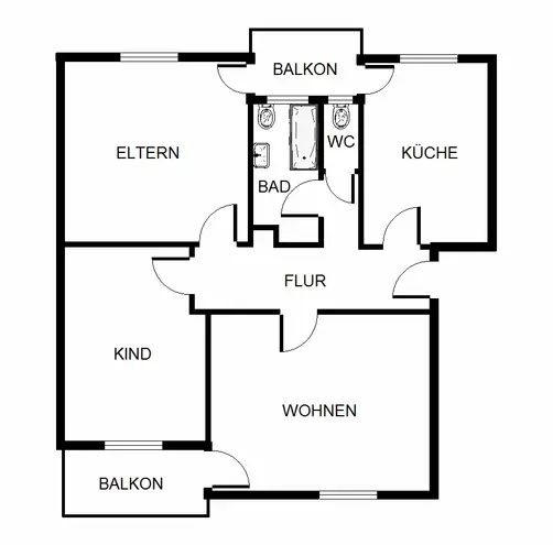 3 Zimmer Wohnung mit 74 m² in Karlsruhe – Bild 2