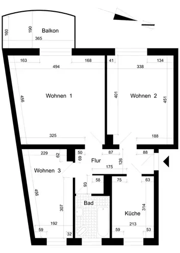 3 Zimmer Wohnung mit 61 m² in Magdeburg – Bild 2