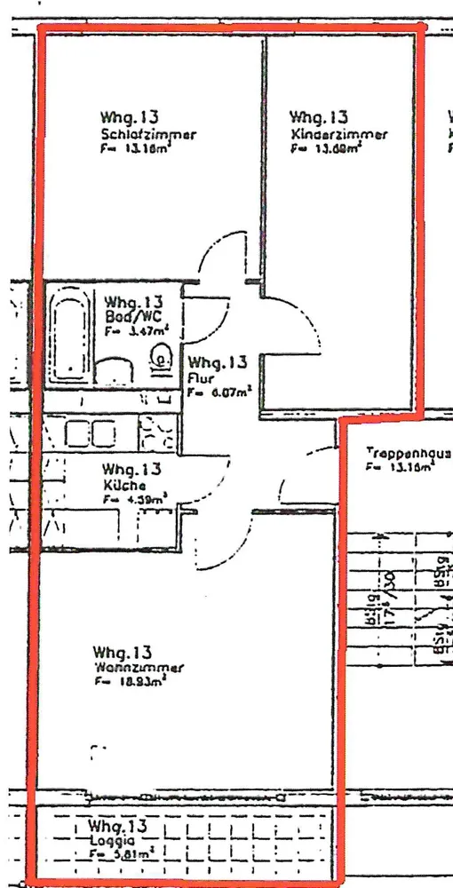 3 Zimmer Wohnung mit 61 m² in Neubrandenburg – Bild 1