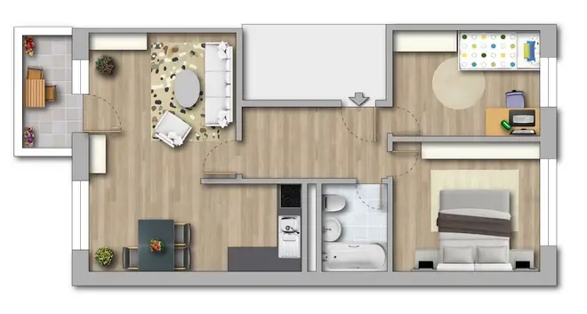 3 Zimmer Wohnung mit 56 m² in Halle (Saale) – Bild 2
