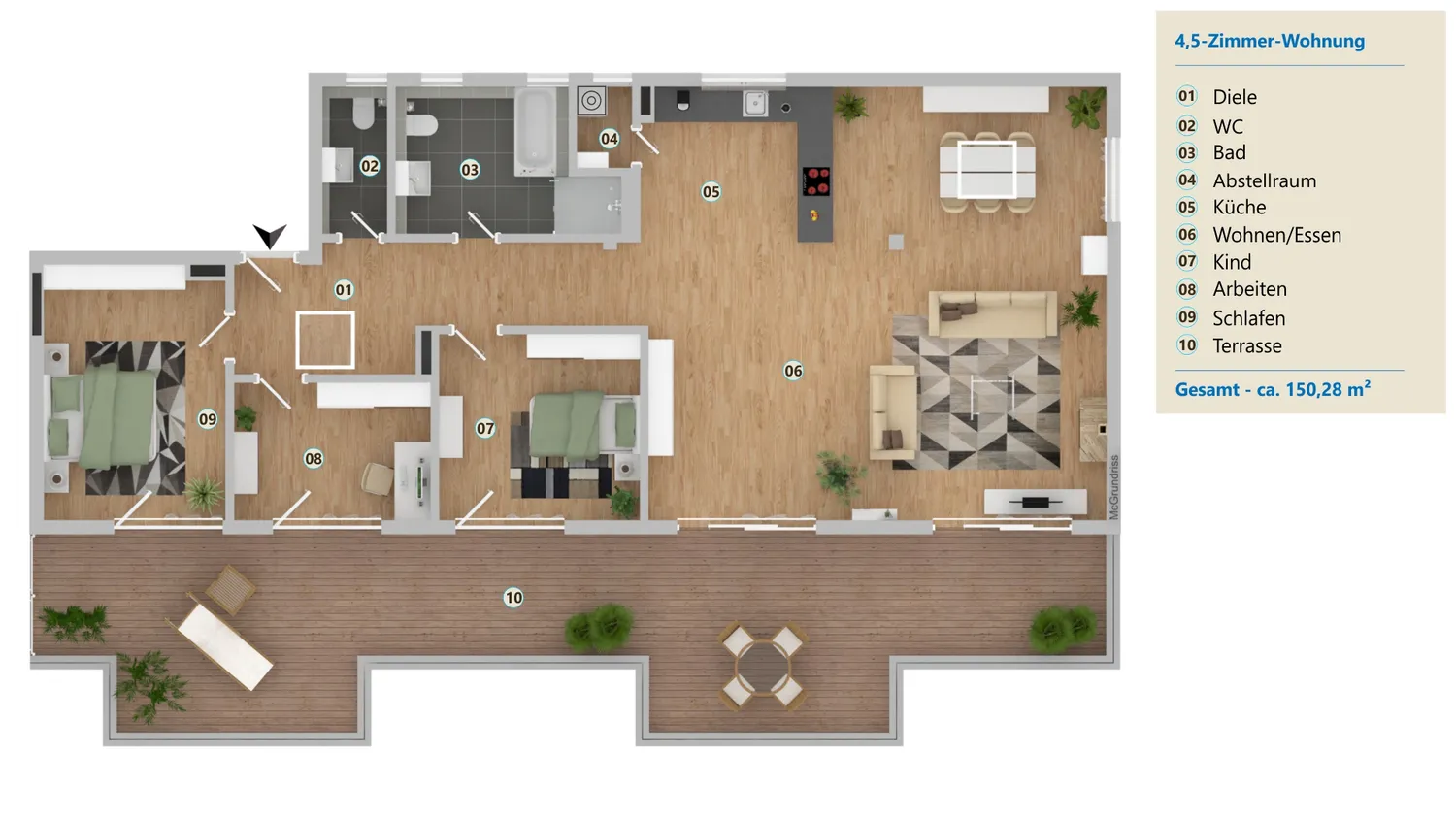 5 Zimmer Wohnung mit 150 m² in Friedrichshafen – Bild 2