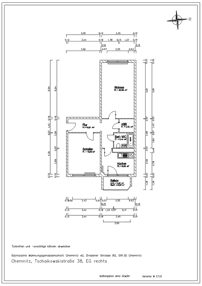 2 Zimmer Wohnung mit 59 m² in Chemnitz – Bild 9