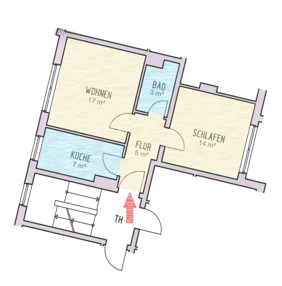 2 Zimmer Wohnung mit 53 m² in Hildesheim – Bild 2
