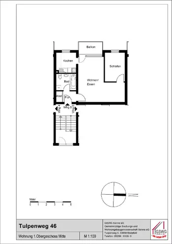 2 Zimmer Wohnung mit 46 m² in Bielefeld – Bild 2