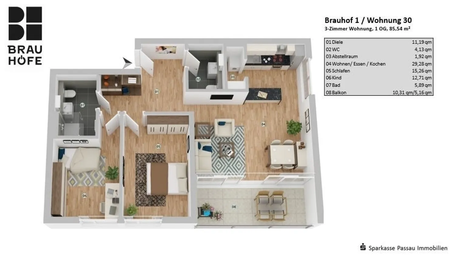 3 Zimmer Wohnung mit 86 m² in Passau – Bild 12