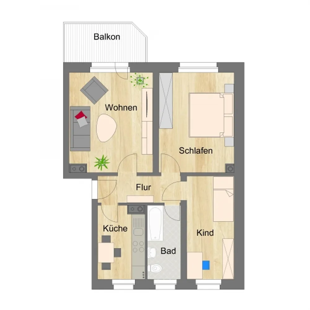 3 Zimmer Wohnung mit 59 m² in Zwickau – Bild 3