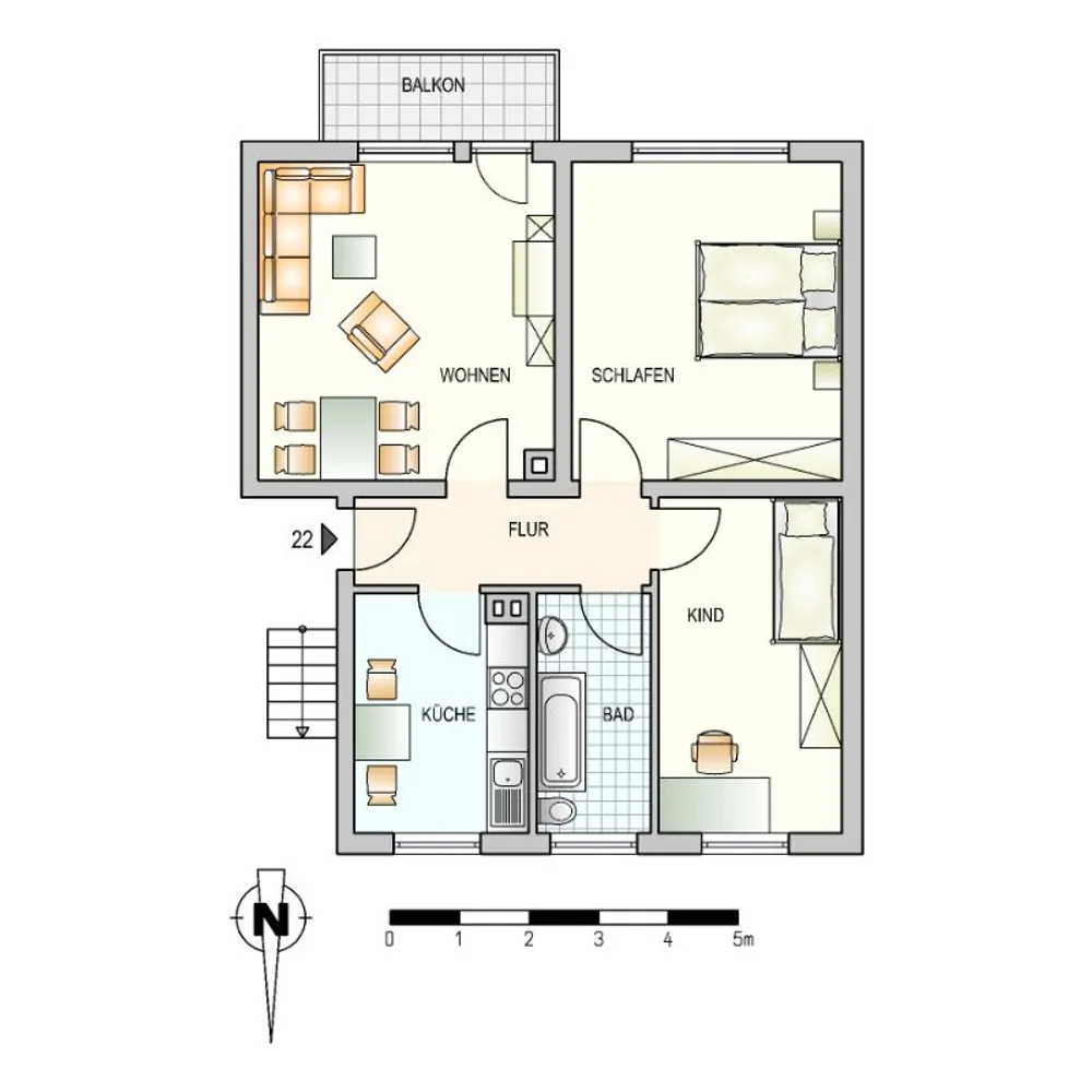 3 Zimmer Wohnung mit 67 m² in Ulm – Bild 3