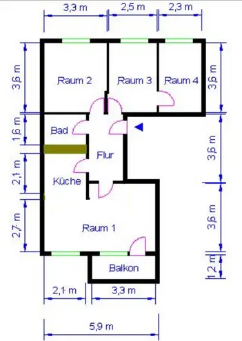 4 Zimmer Wohnung mit 64 m² in Magdeburg – Bild 7