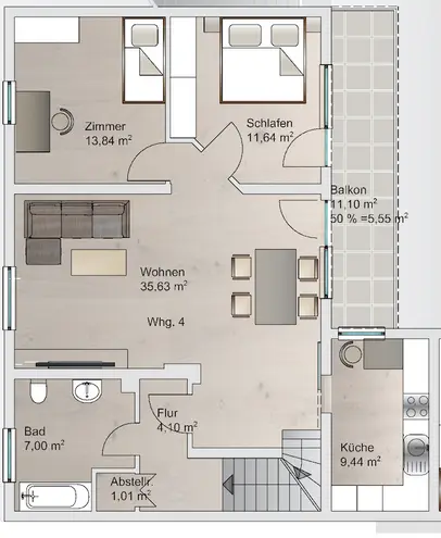 5 Zimmer Wohnung mit 144 m² in Wiesbaden – Bild 2