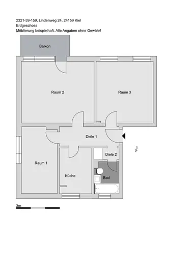 3 Zimmer Wohnung mit 69 m² in Kiel – Bild 3