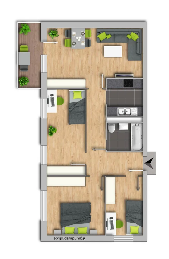 4 Zimmer Wohnung mit 76 m² in Eisenach – Bild 2